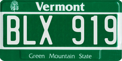 VT license plate BLX919