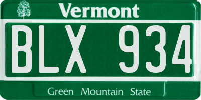 VT license plate BLX934