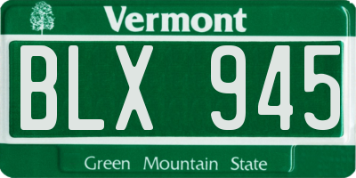 VT license plate BLX945
