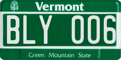 VT license plate BLY006