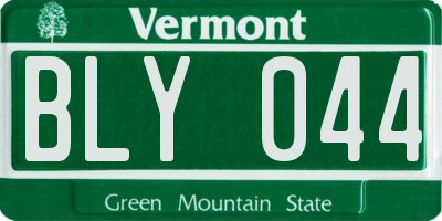 VT license plate BLY044