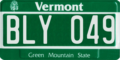 VT license plate BLY049