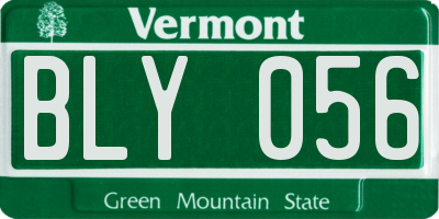 VT license plate BLY056