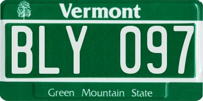 VT license plate BLY097