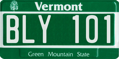 VT license plate BLY101