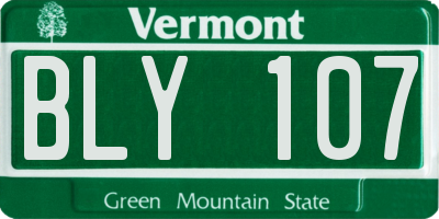 VT license plate BLY107
