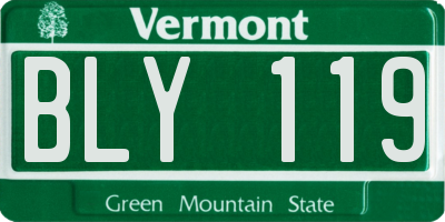 VT license plate BLY119