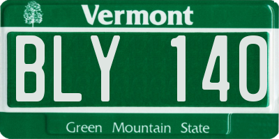VT license plate BLY140