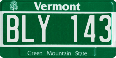 VT license plate BLY143