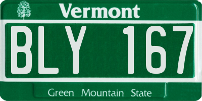 VT license plate BLY167
