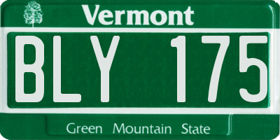 VT license plate BLY175
