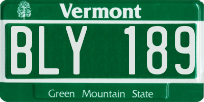 VT license plate BLY189