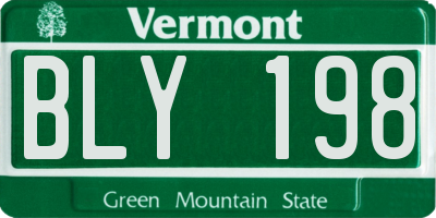 VT license plate BLY198
