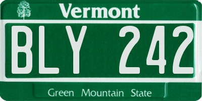 VT license plate BLY242