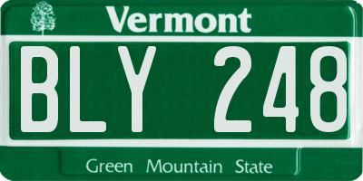 VT license plate BLY248