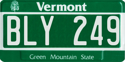 VT license plate BLY249