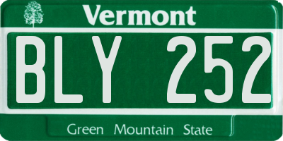 VT license plate BLY252