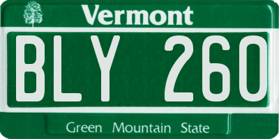 VT license plate BLY260