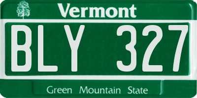VT license plate BLY327