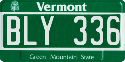 VT license plate BLY336