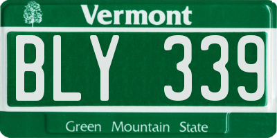 VT license plate BLY339