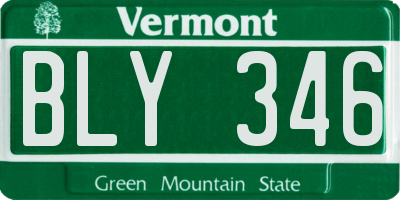 VT license plate BLY346