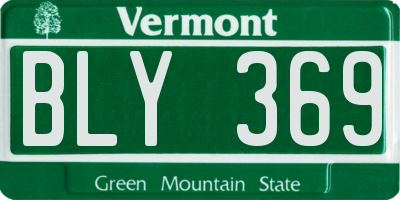 VT license plate BLY369