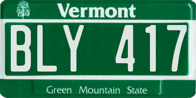 VT license plate BLY417