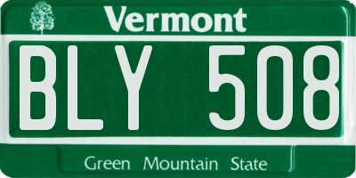 VT license plate BLY508
