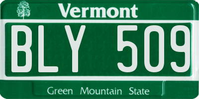 VT license plate BLY509