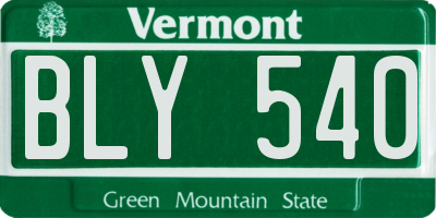 VT license plate BLY540