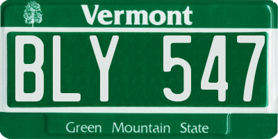 VT license plate BLY547