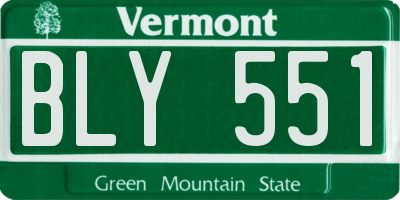 VT license plate BLY551