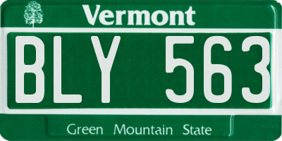 VT license plate BLY563