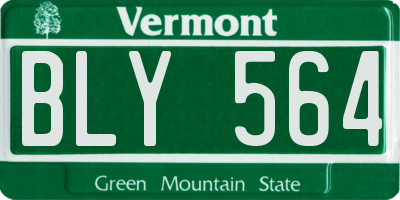 VT license plate BLY564