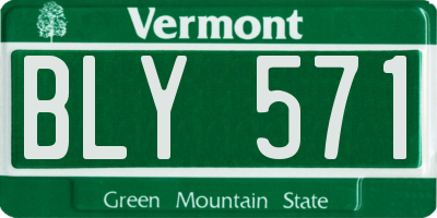 VT license plate BLY571