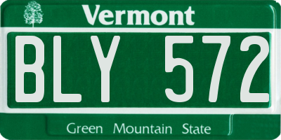 VT license plate BLY572
