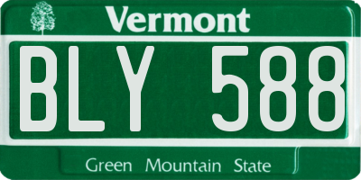 VT license plate BLY588