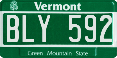 VT license plate BLY592