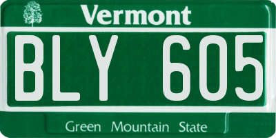 VT license plate BLY605