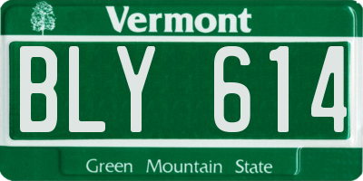 VT license plate BLY614