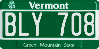 VT license plate BLY708