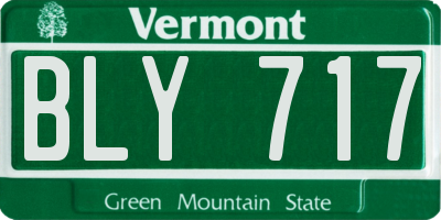 VT license plate BLY717