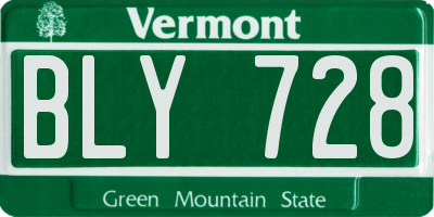 VT license plate BLY728