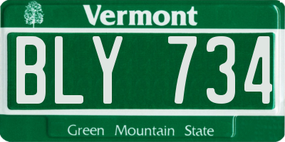 VT license plate BLY734