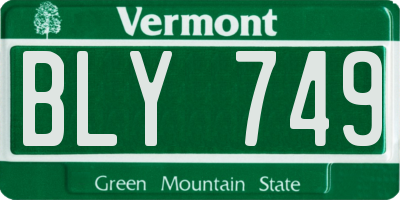 VT license plate BLY749