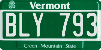 VT license plate BLY793