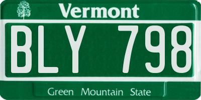 VT license plate BLY798