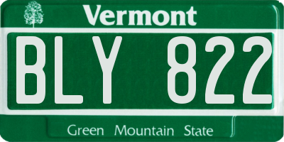 VT license plate BLY822