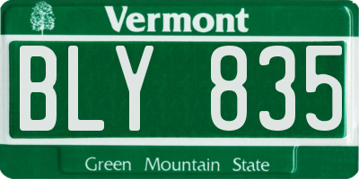 VT license plate BLY835